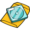 DVD disk on top of an envelope.
