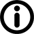 Lower case letter "i" in a circle.