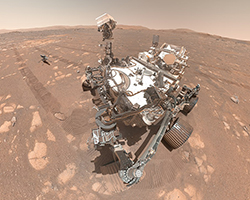 A picture of the Perseverance rover on Mars