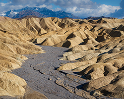 Zabriskie point in death valley, desert badlands