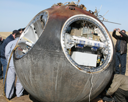 Fotom-M3 re-entry capsule Kazakstan co. European Space Agency