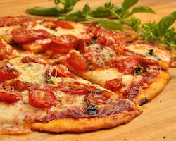 Pizza with tomatoes