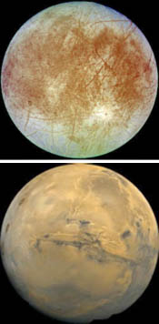 Mars and Europa
