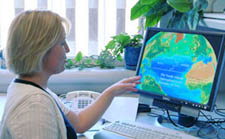 From her office in the desert, Neuer is able to monitor her research in the oceans. Susanne Neuer in her office