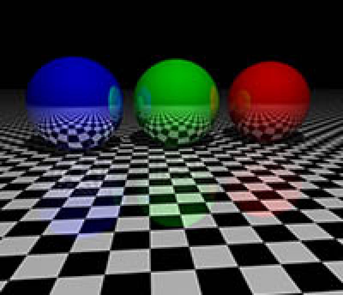 Colored balls reflection
