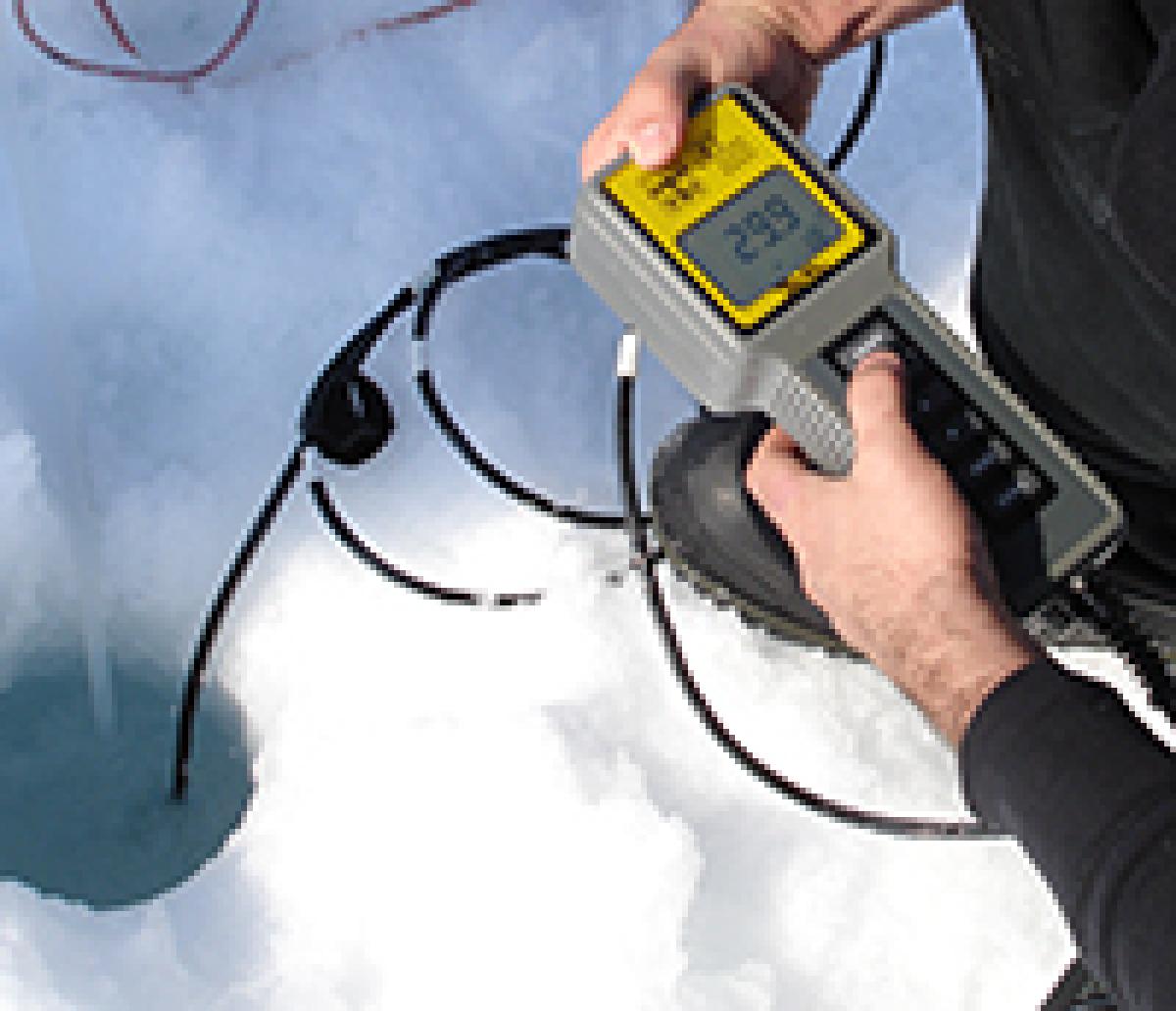 recording temperature under the ice